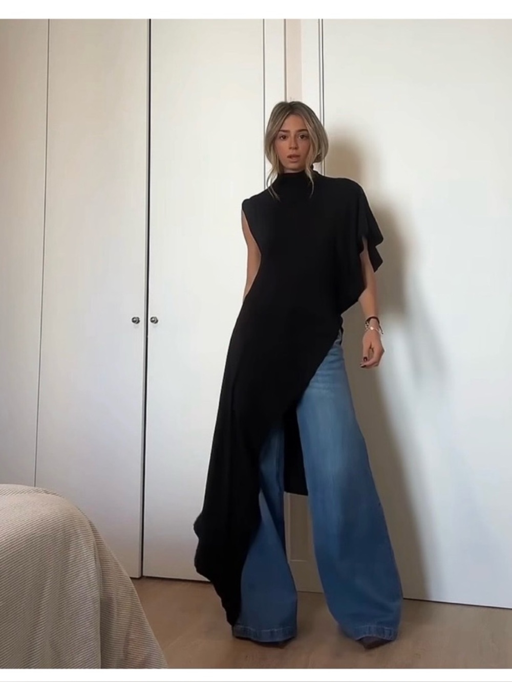 ZARA NWT Draped Asymmetric Top